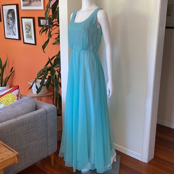 Vintage Jack Bryan 1960's Blue Chiffon Gown - Picture 4 of 11